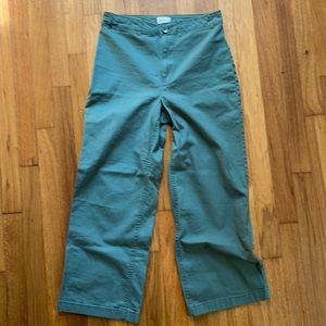 Old Navy wide leg high rise chinos pants size 4 forest green
